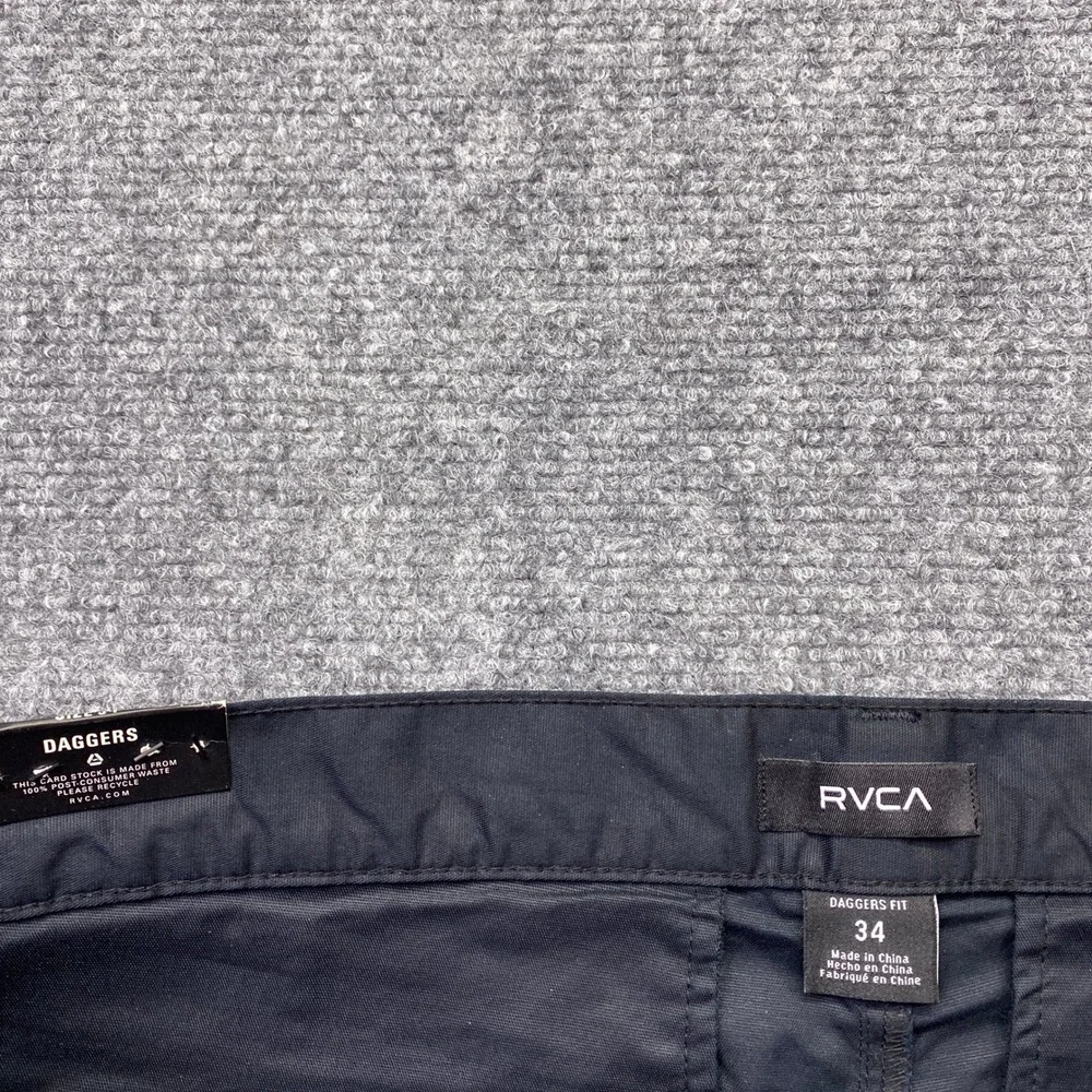 RVCA Daggers Tech Chino 2 Mens Slim Fit Pants‎ Black AVYNP00214 Size 34 NWT